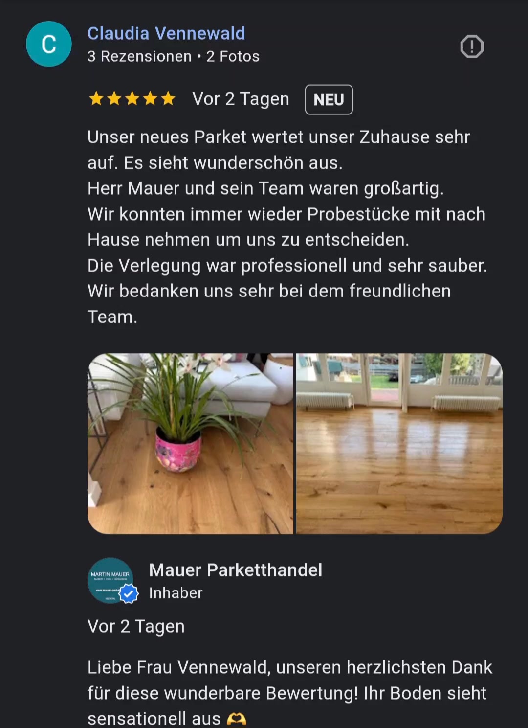 Mauer Parketthandel
